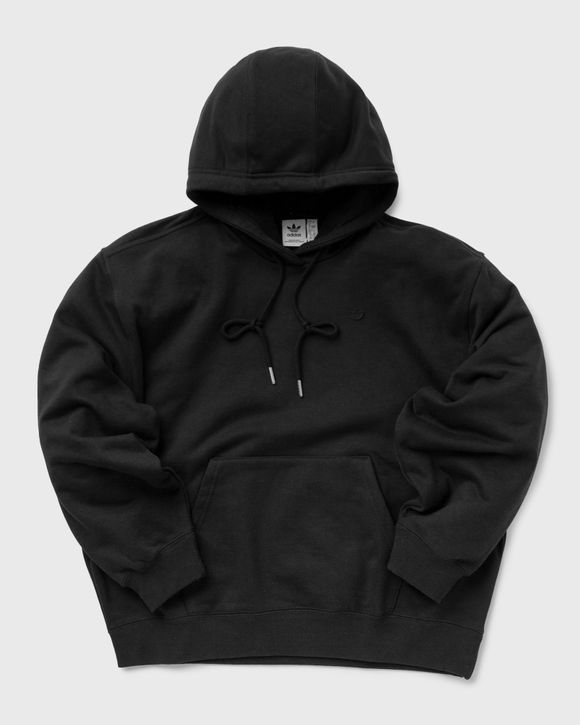 Thick plain black outlet hoodie