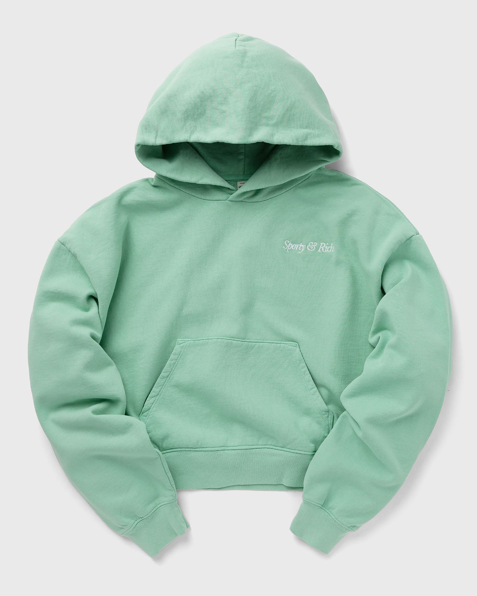 ITALIC LOGO EMBROIDERED CROPPED HOODIE