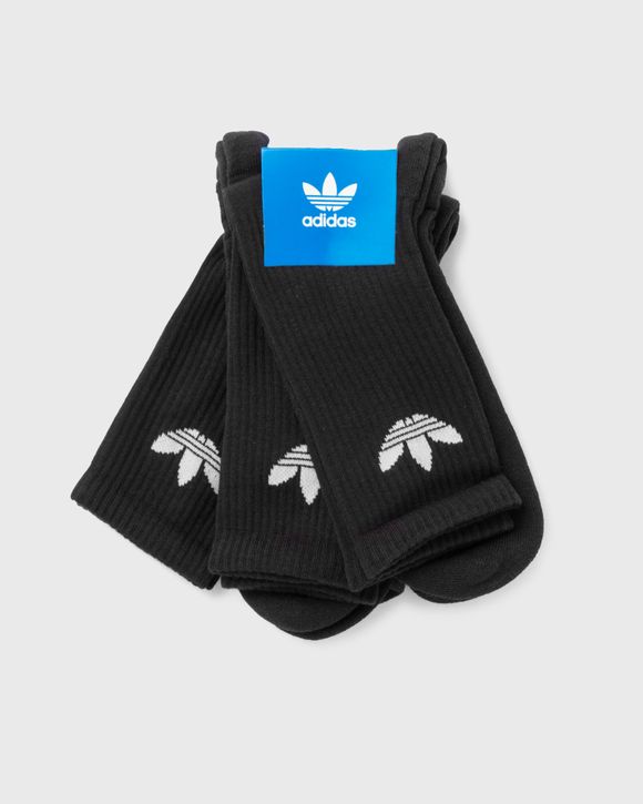 Adidas CUSHIONED TREFOIL MID-CUT CREW Socks 3-PACK Black | BSTN Store