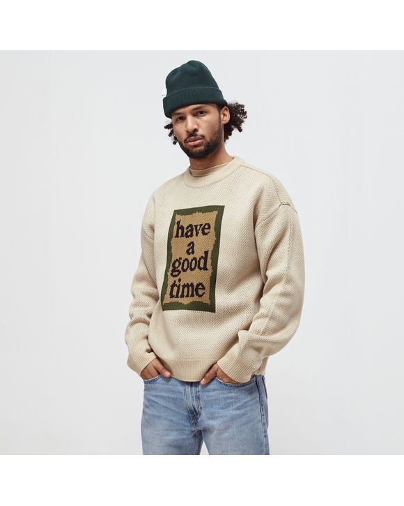 haveagoodtime Military Frame Crew Knit Green - Military Green