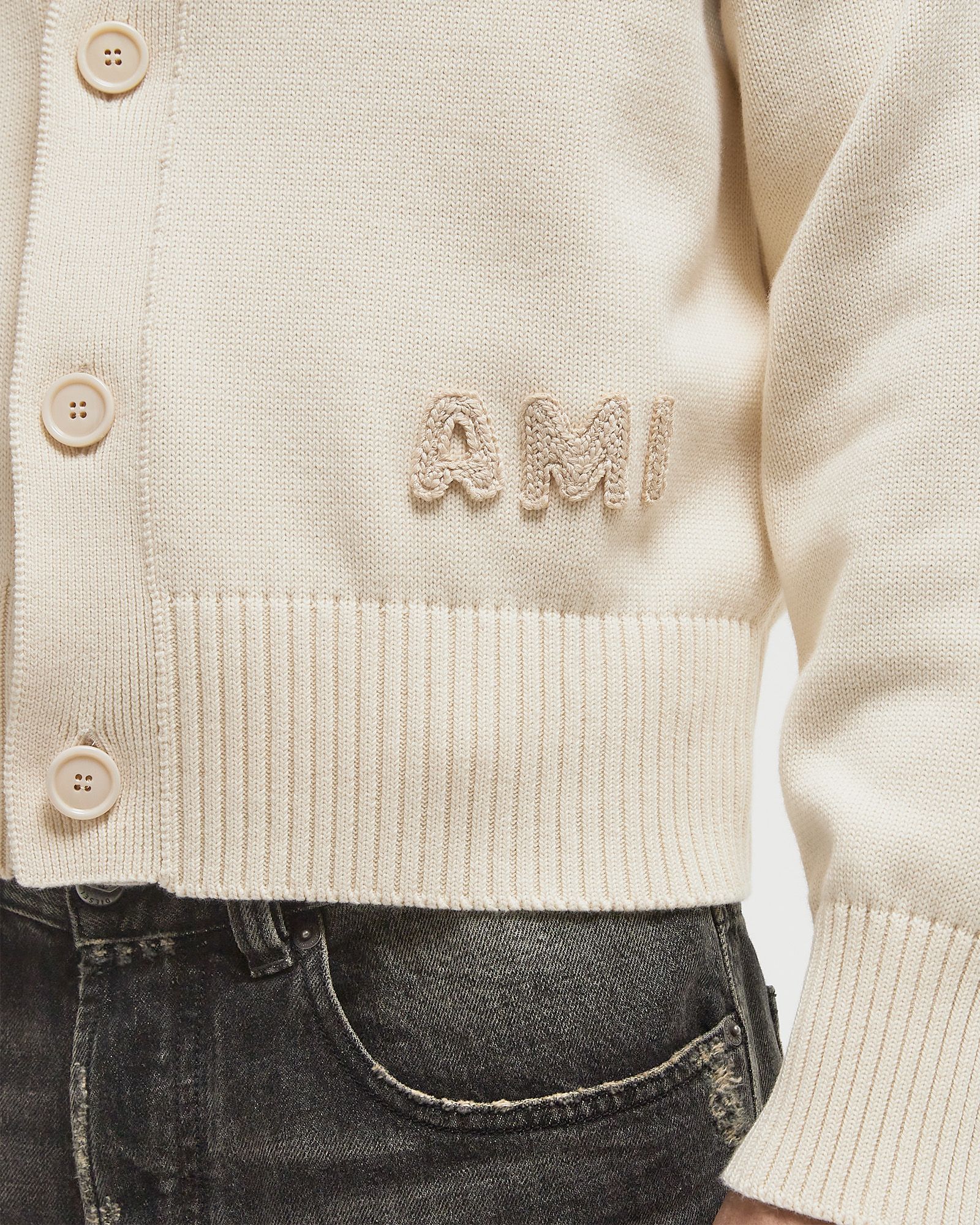 AMI EMBROIDERED CARDIGAN