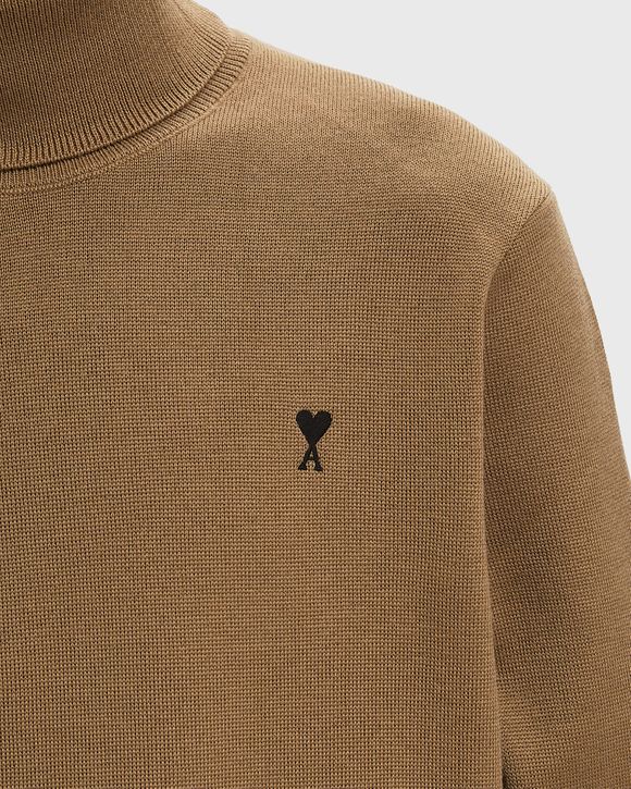 AMI Paris AMI DE COEUR TURTLE NECK SWEATER Brown | BSTN Store