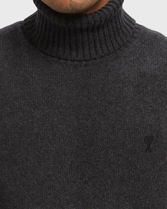 ★関税込★アミ★AMI★de Coeur Funnel Neck Sweater Grey Black ★関税込★アミ★AMI★de Black Sweater Neck Funnel Coeur Grey