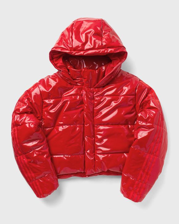 Adidas red cheap cropped puffer jacket