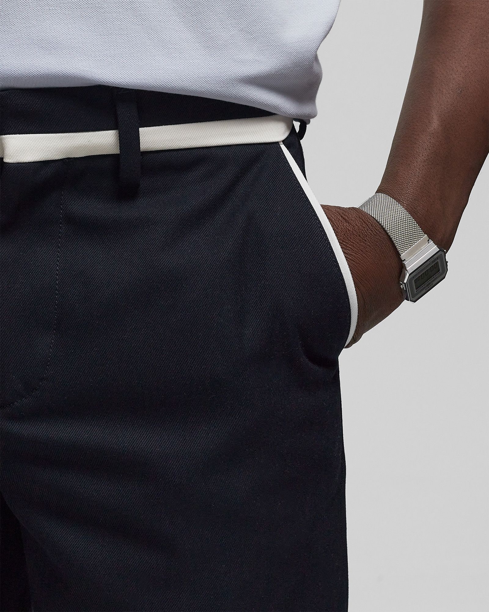 STRAIGHT FIT BADGE DETAIL SUIT PANTS