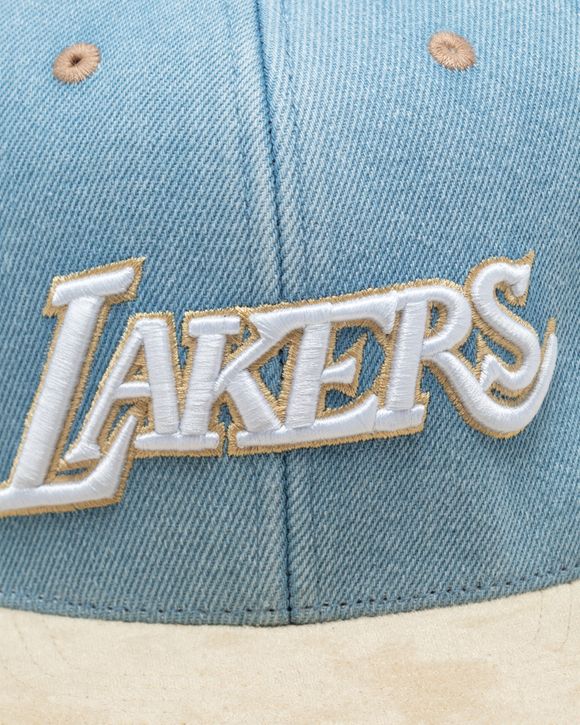 Mitchell & Ness NBA Blue Jean Baby Fitted HWC Lakers Men Caps blue|beige in Size:7 3/8
