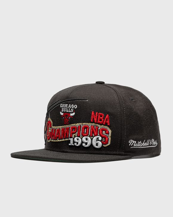 Chicago Bulls Mitchell & Ness Hardwood Classics 1996 NBA Champions Wave  Snapback Hat - Black