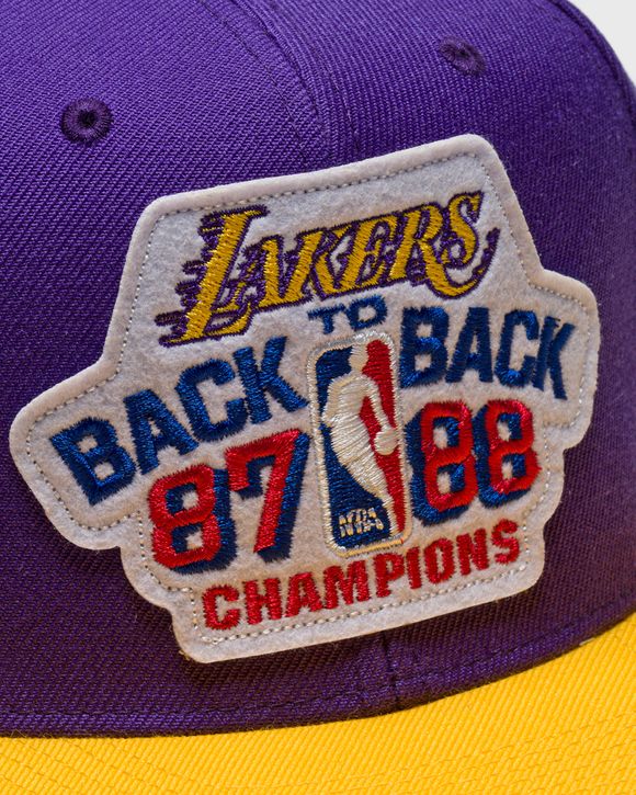 vintage Lakers Back To Back 87-88 Mitchell & Ness Vintage Championship HAT  nba