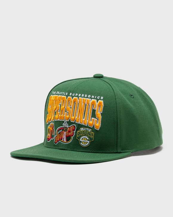 Mitchell & Ness - NBA Green Unconstructed Cap - Seattle SuperSonics Team Ground 2.0 Green Dad Cap @ Hatstore