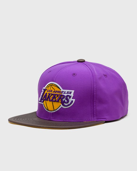 Mitchell & Ness Satin Los Angeles Lakers Snapback Hat in Purple