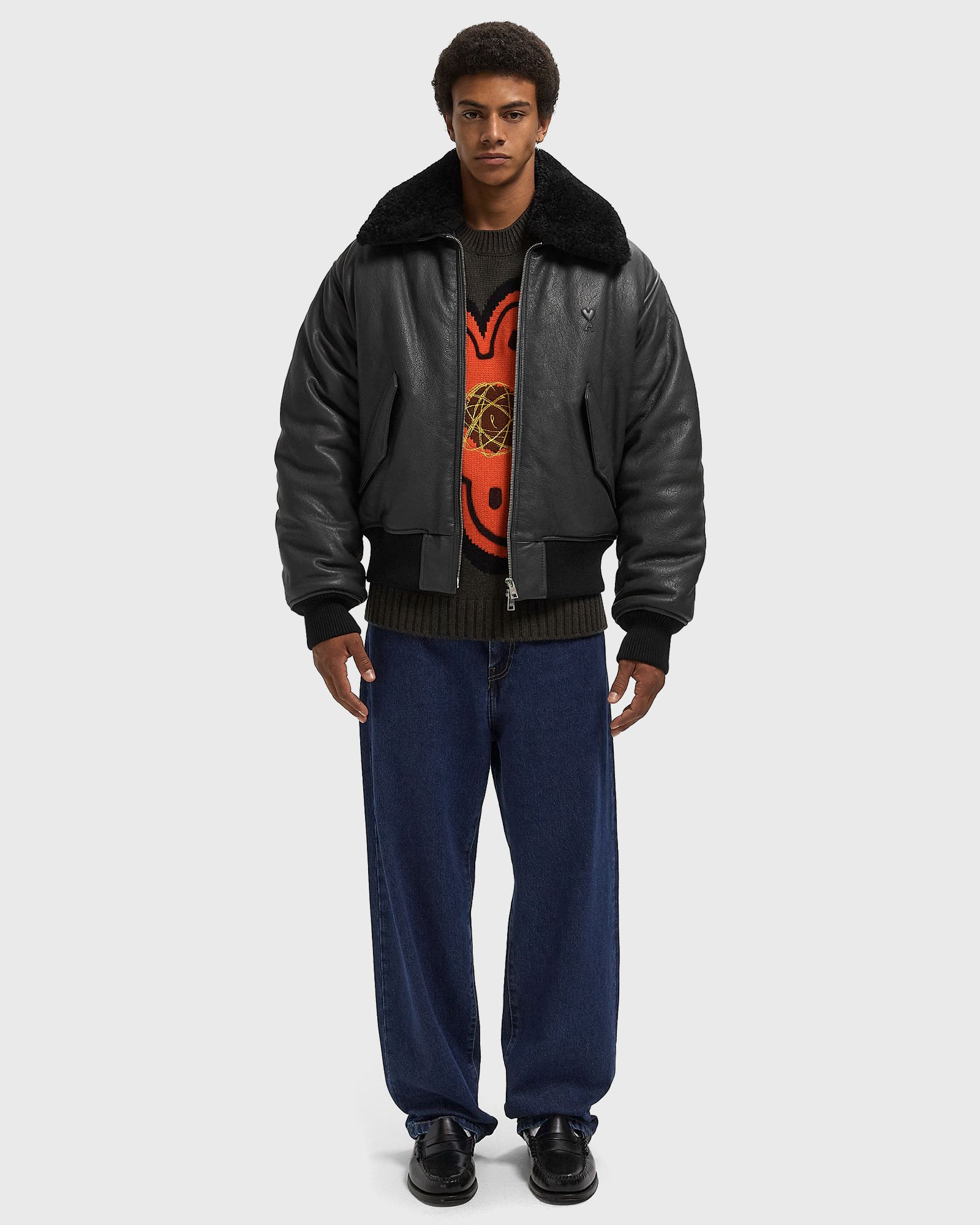 LEATHER ZIPPED JACKET