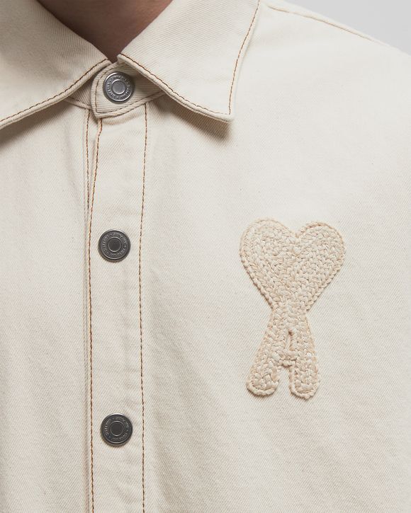 ★★AMI PARIS★★ Big Heart Logo Overshirt White Cream HJK27 MUSINSA | AMI Big Heart Logo Overshirt - White Cream