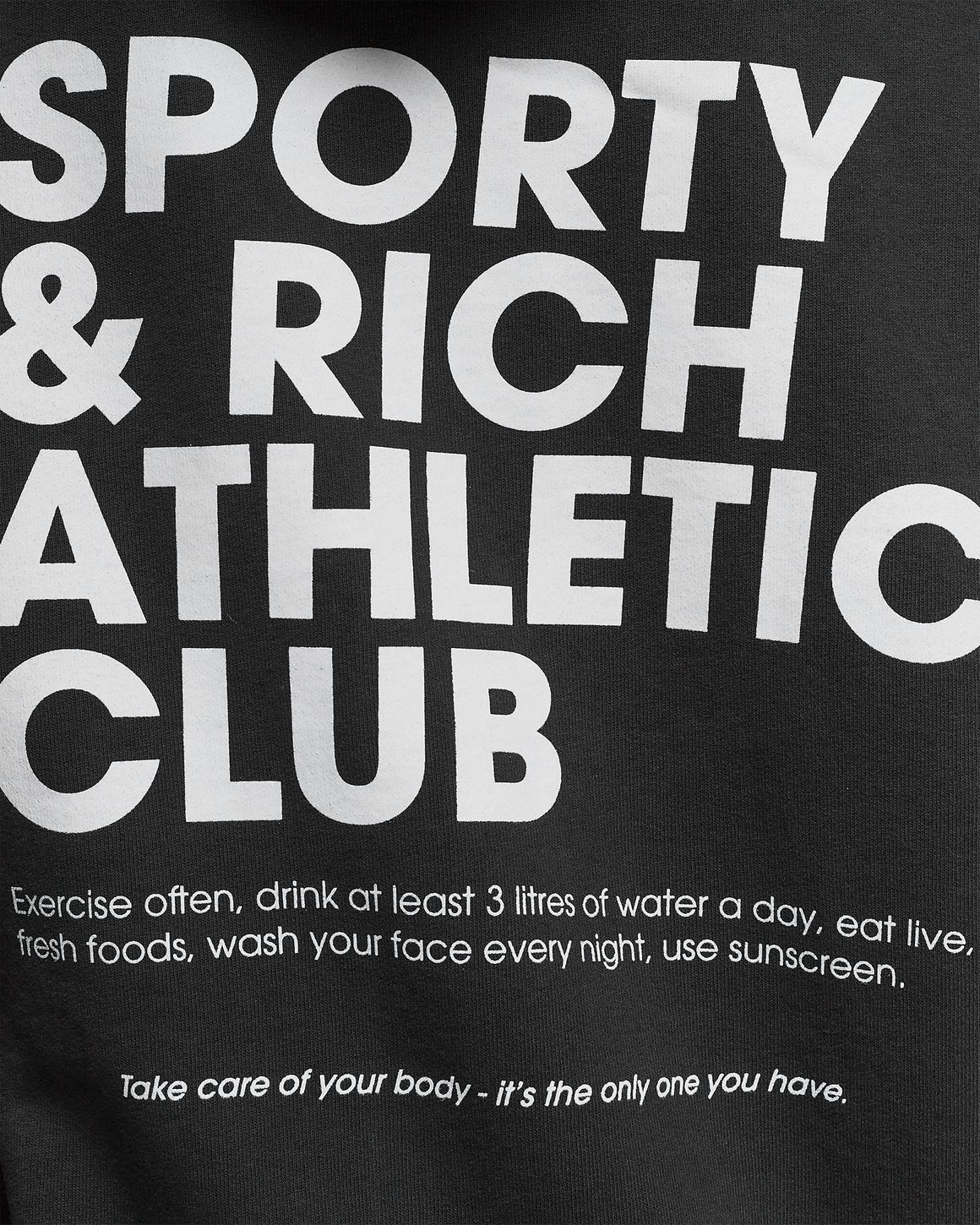 スウェット・トレーナー Sporty & Rich Exercise Size Open Hood Faded Black HOAW232FB HWCNY Hoodie - Faded Black/White – Sporty & Rich