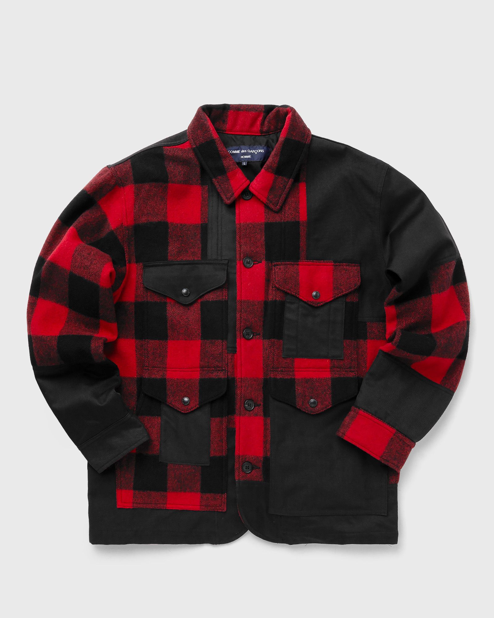 Comme des Garçons Homme - wool jacket men overshirts black|red in größe:l