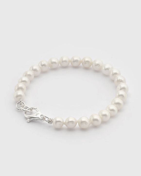 Hatton Labs Classic Pearl Bracelet Men Jewellery Silver in Size:L