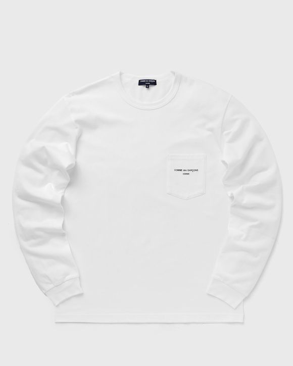 Comme des Gar ons Homme Logo LS T Shirt White WHITE