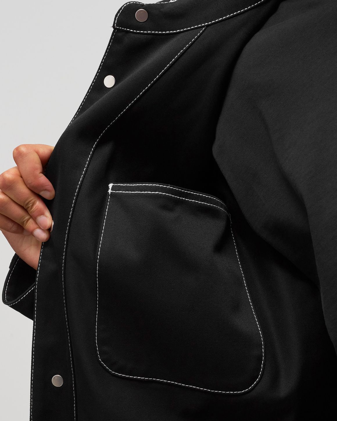 Heron Preston WHITE STITCH GHOST POCKET JKT Black | BSTN Store