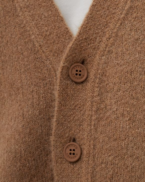 Heron Preston KNIT CARDIGAN Brown - TOBACCO BROWN