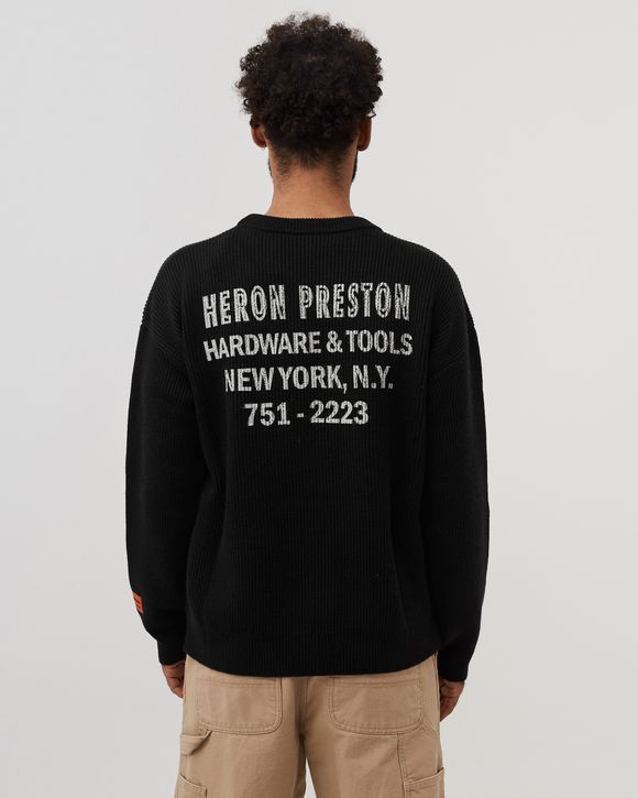Heron Preston HARDWARE&TOOLS KNIT CREWNECK Black - BLACK/WHITE