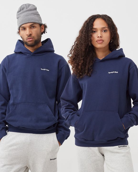 Sporty & Rich Classic Logo Hoodie Blue - Navy