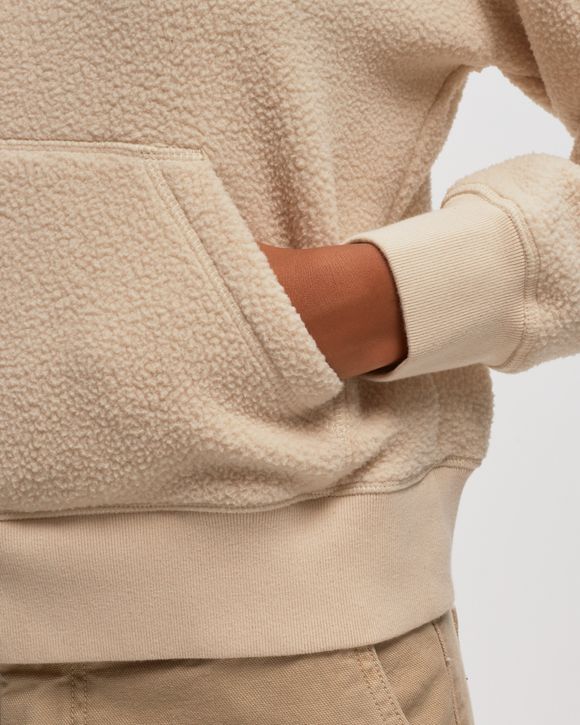 Sporty & Rich WMNS Sherpa Fleece Cropped Hoodie Beige - CREAM