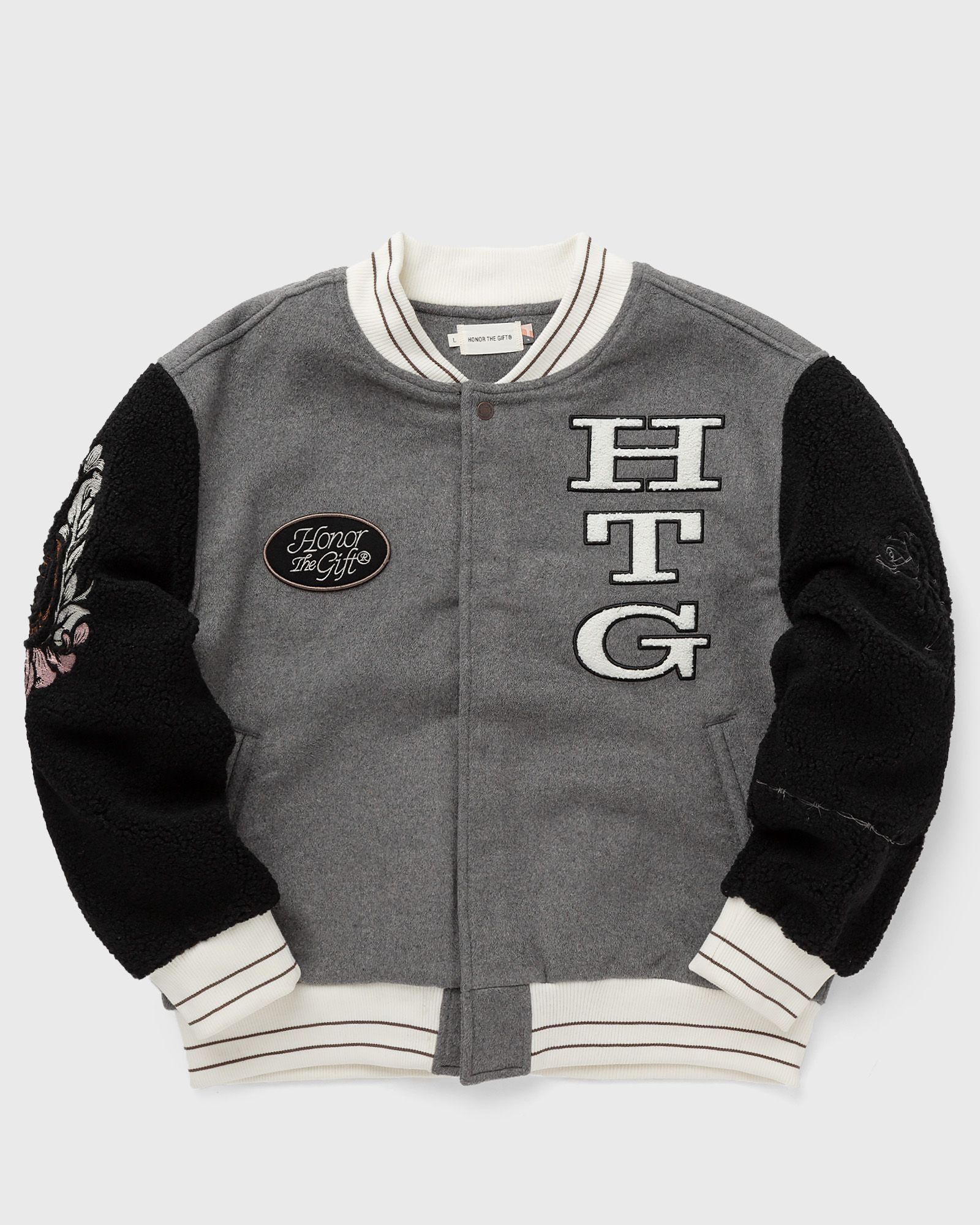 Honor The Gift - htg letterman jacket men bomber jackets|college jackets black|grey in größe:xxl