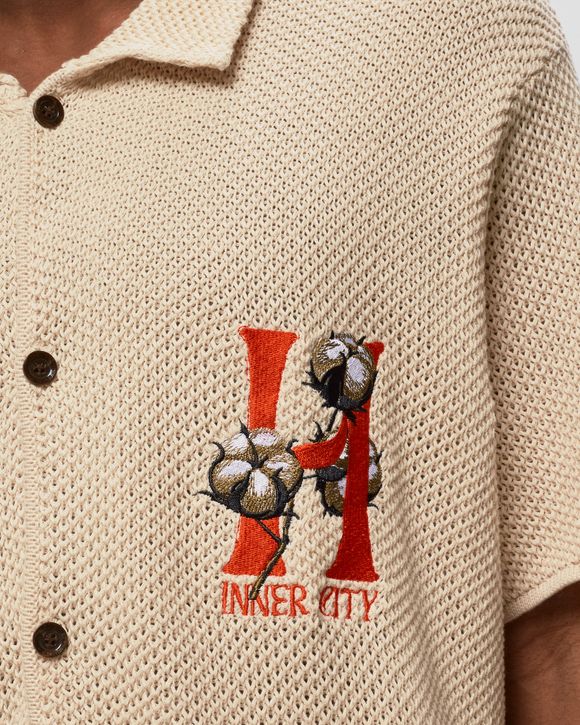 KNIT H SS BUTTON UP