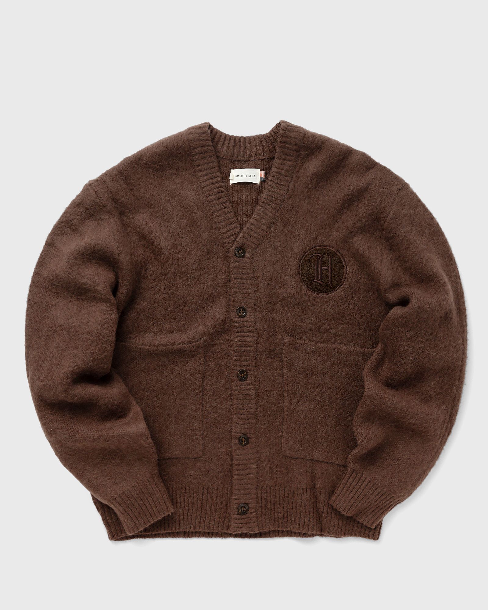 Honor The Gift - stamped patch cardigan men zippers & cardigans brown in größe:xl