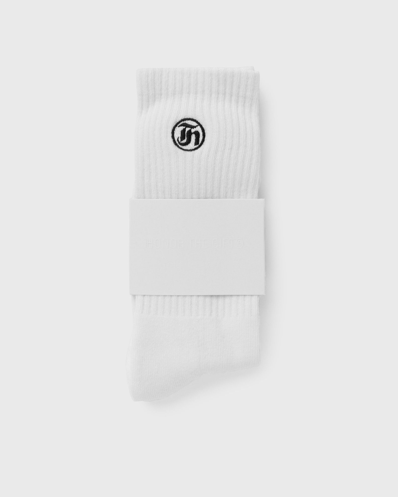 Honor The Gift - stamp ribbed sock men socks white in größe:one size