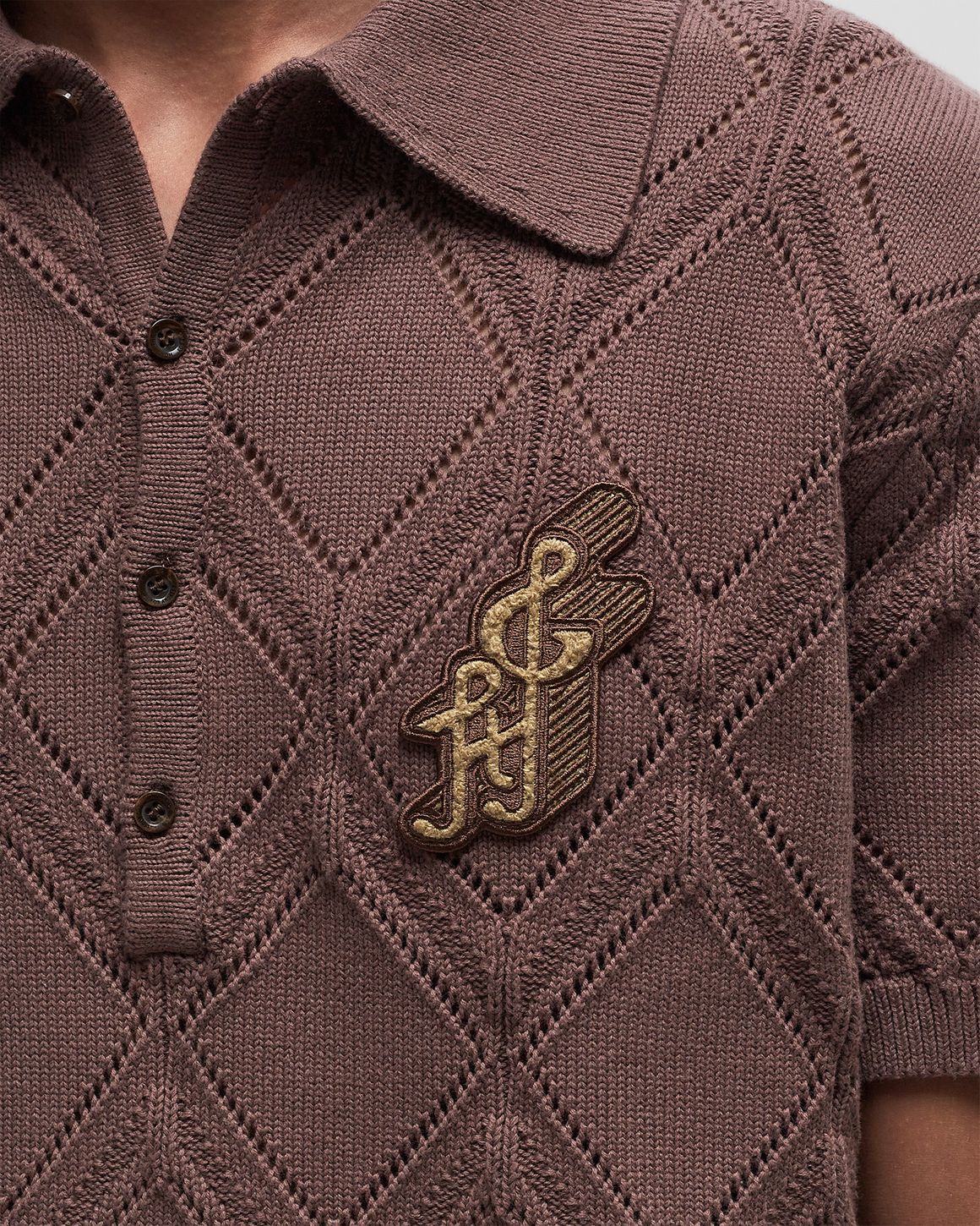 Honor The Gift DIAMOND KNIT POLO Brown | BSTN Store