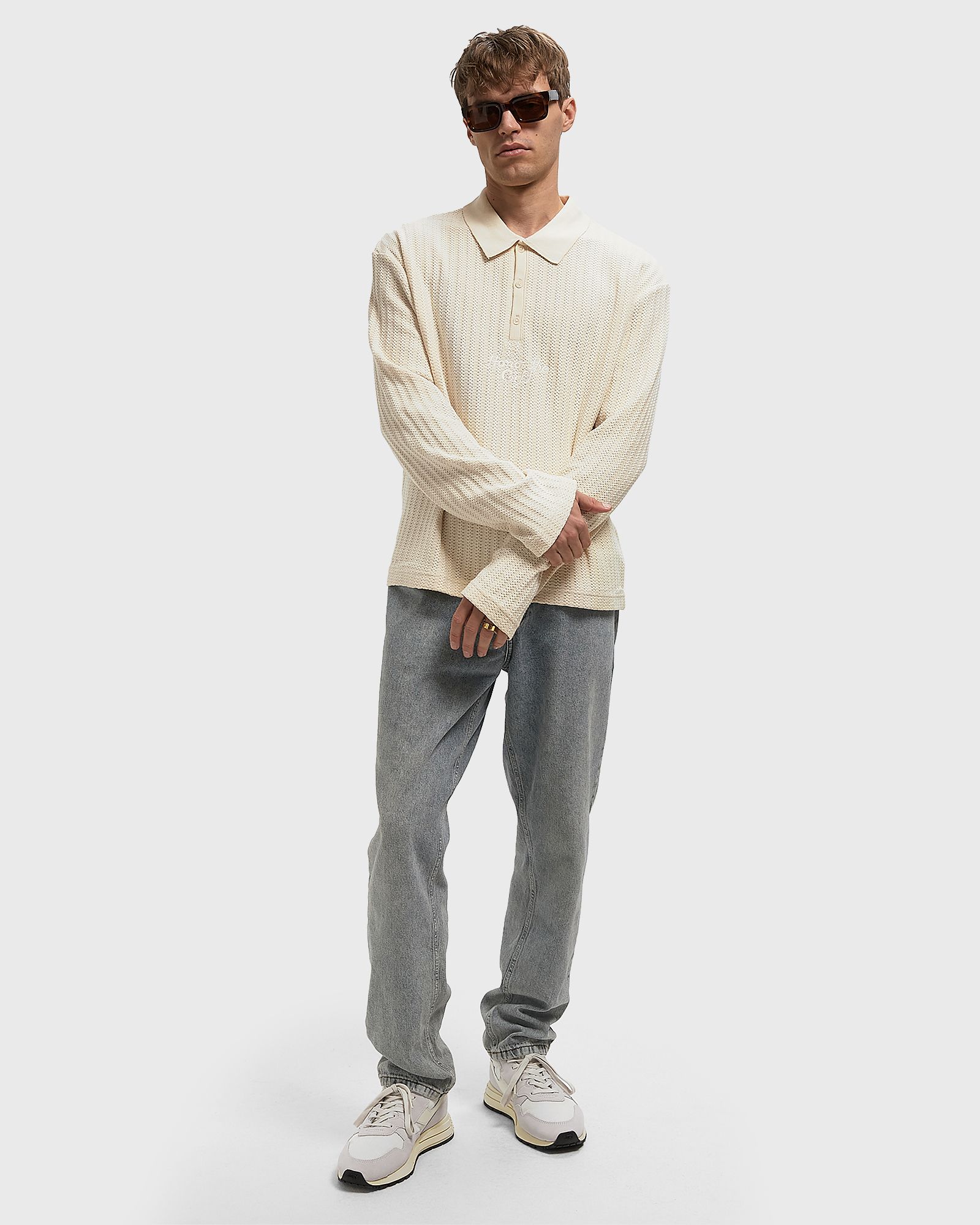 LONG SLEEVE KNIT POLO