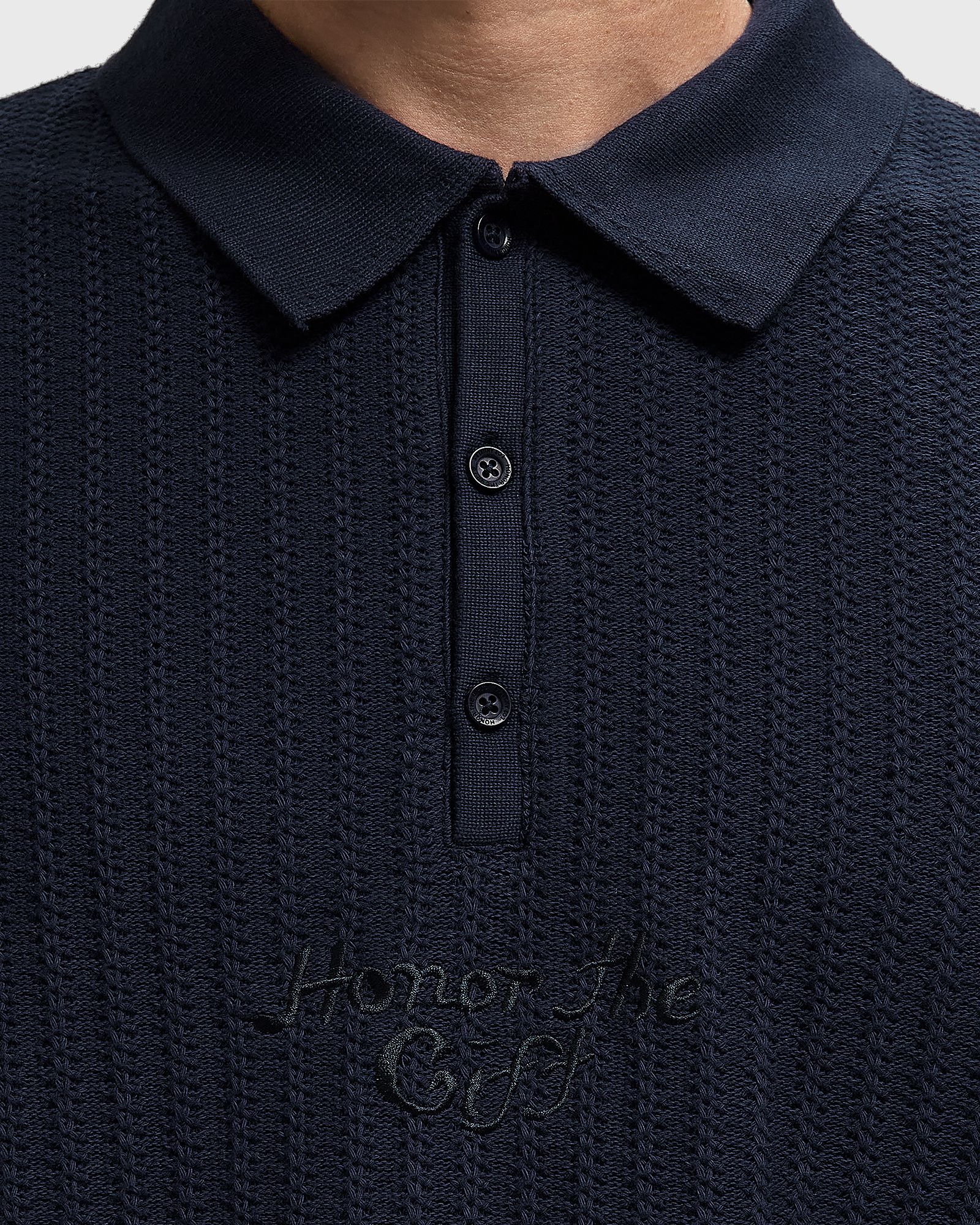 LONG SLEEVE KNIT POLO