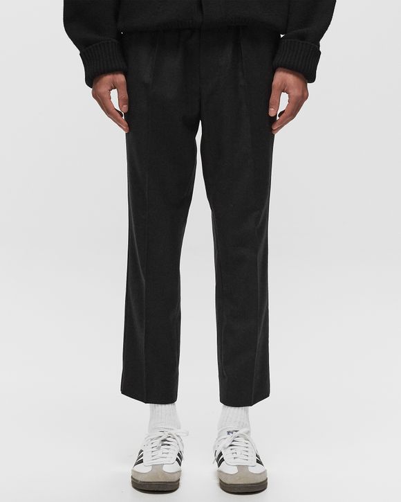 ELASTICATED WAIST CROPPED FIT TROUSERS