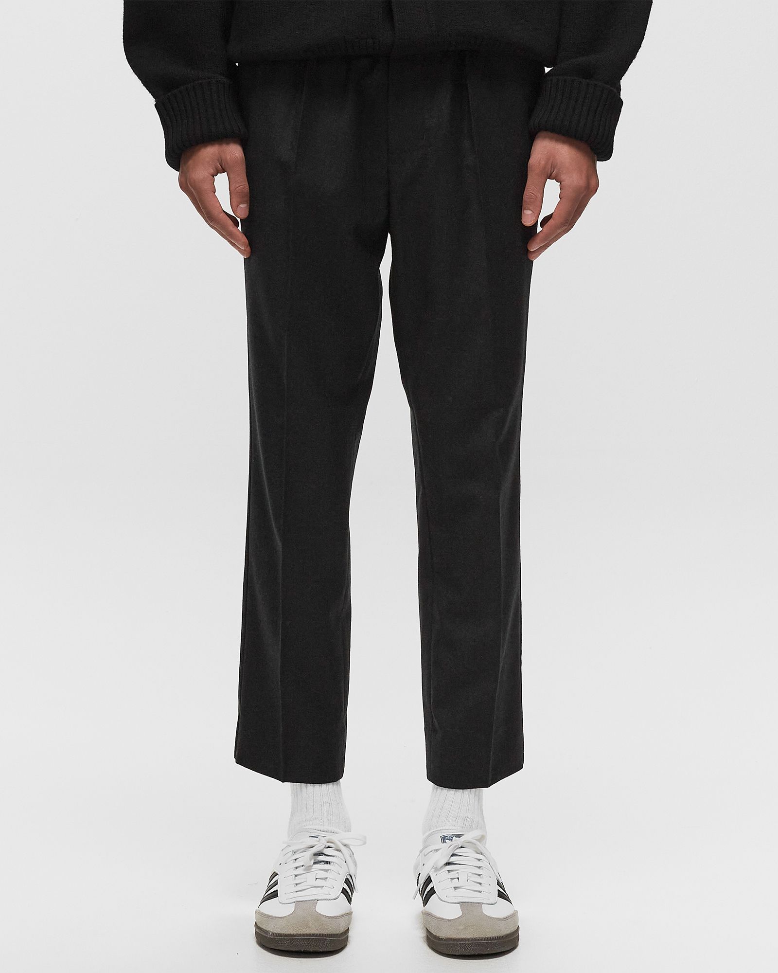 ELASTICATED WAIST CROPPED FIT TROUSERS