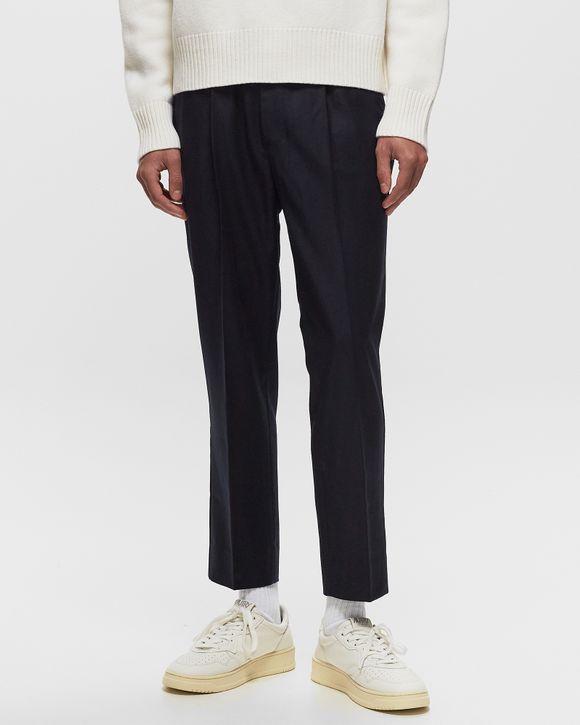 ELASTICATED WAIST CROPPED FIT TROUSERS