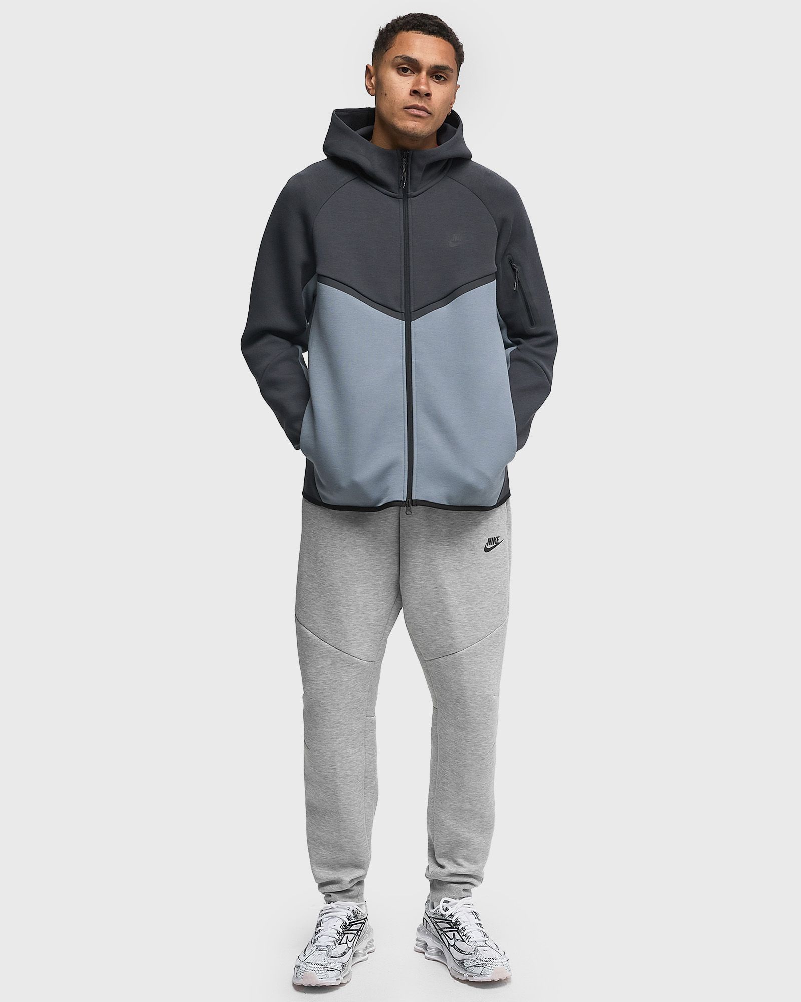 Nike TECH FLEECE FZ WR HOODIE Blue Grey | BSTN Store