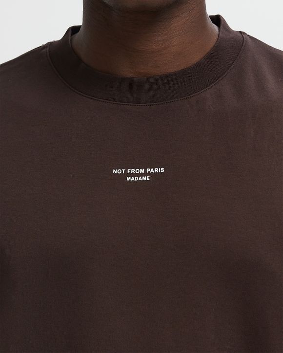 Drole De Monsieur PERMTS203CO002DGN 関税送料込 Drôle de Monsieur Le Tee Slogan Classique Brown | BSTN Store