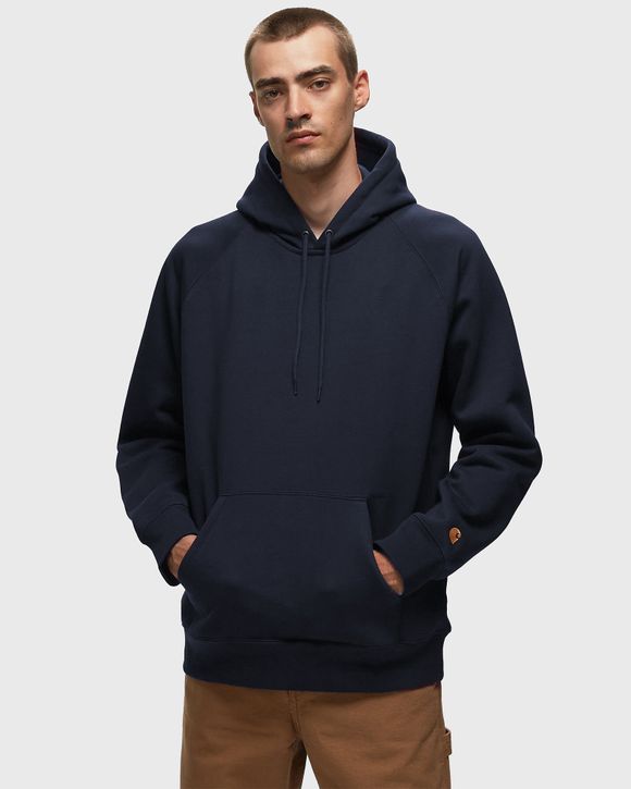 Carhartt WIP Hooded Chase Sweat Blue - Dark Navy / Gold