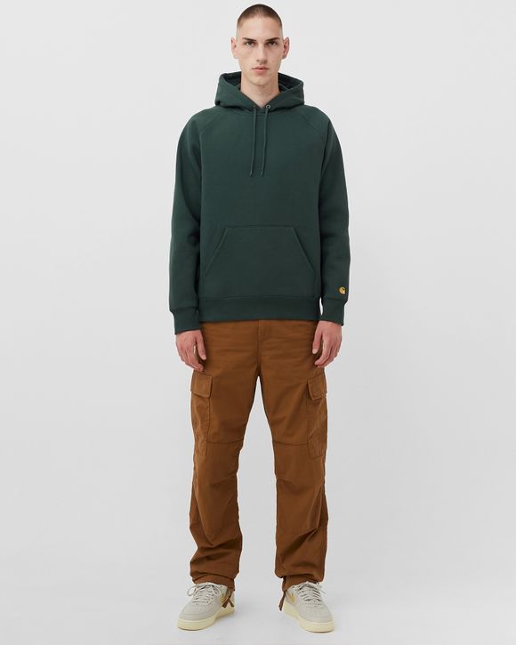 Carhartt WIP Hooded Chase Sweat Green JUNIPER GOLD