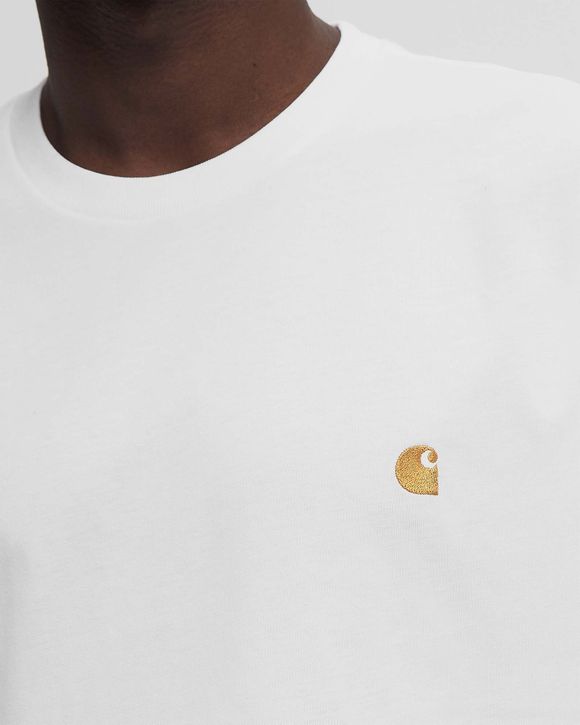 【関税&送料込】Carhartt Wip S S Chase White Cotton T-Shirt Carhartt WIP L/S Chase T-Shirt, Ash Heather / Gold