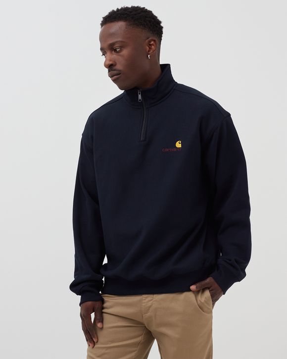 Carhartt WIP Half Zip American Script Sweatshirt Blue Astro