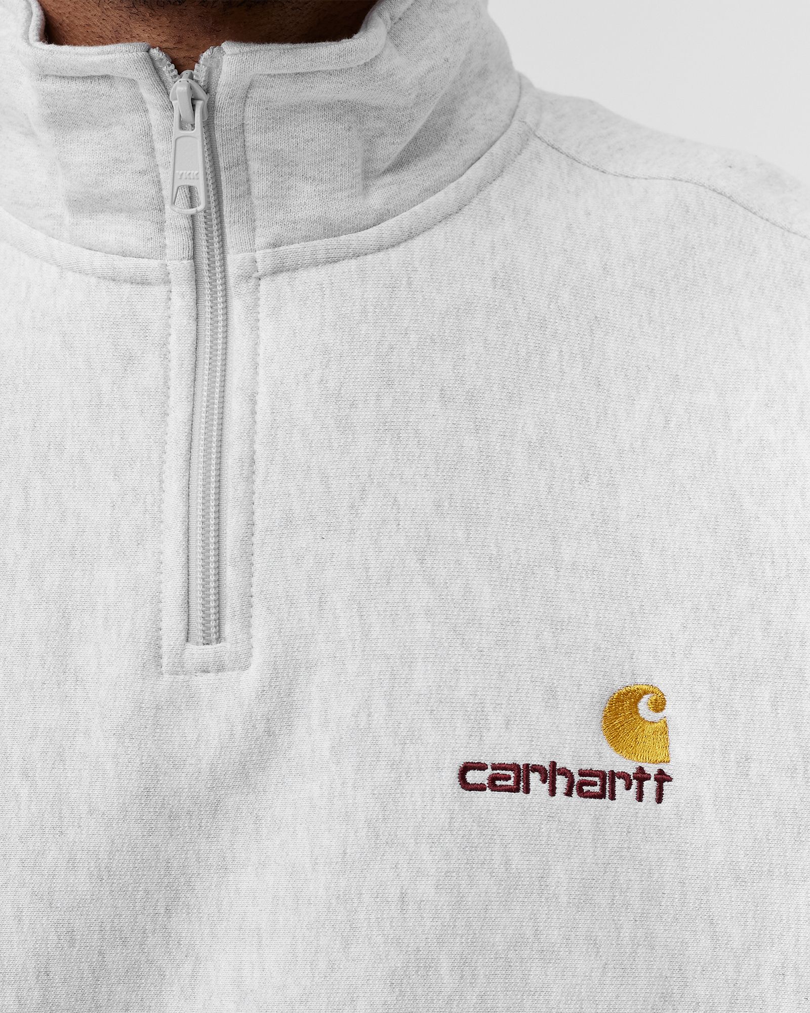 Carhartt WIP Half Zip American Script Sweatshirt Grey | BSTN