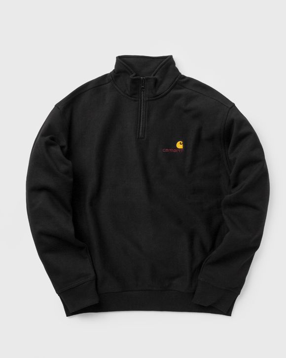 Carhartt WIP Half Zip American Script SWEATSHIRT Black BSTN Store