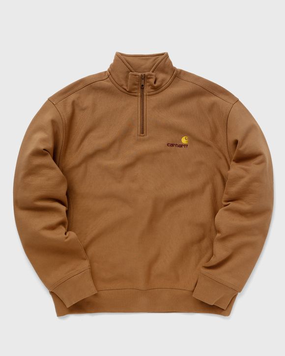 Carhartt WIP Half Zip American Script Sweat Brown | BSTN Store