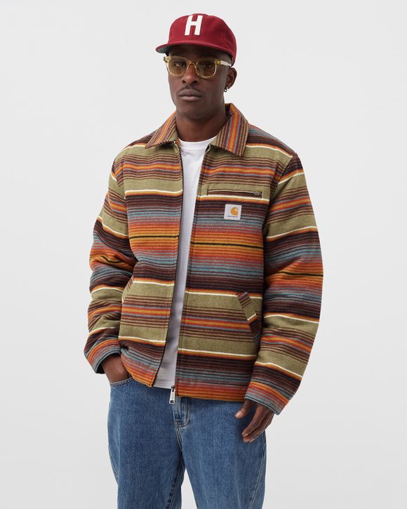 Carhartt WIP Detroit Tuscon Jacket Green - TUSCON STRIPE, DOLLAR GREEN