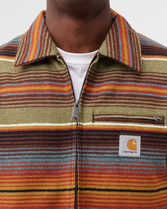 Carhartt WIP Detroit Tuscon Jacket Green - TUSCON STRIPE, DOLLAR GREEN