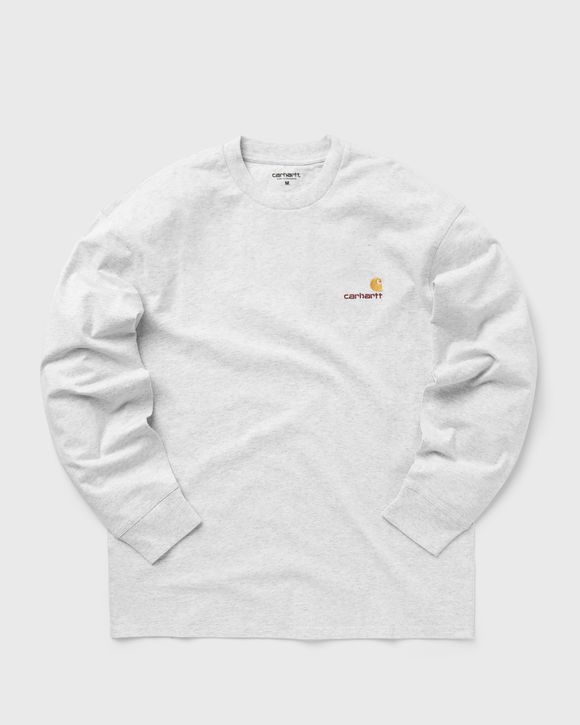 Carhartt WIP L/S American Script T-Shirt Grey - ASH HEATHER