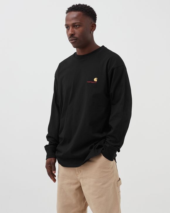 Carhartt WIP L/S American Script T-Shirt Black - Black