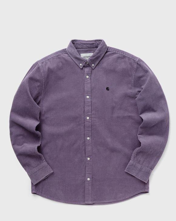 Carhartt WIP L/S Madison Cord Shirt Purple - GLASSY PURPLE / BLACK