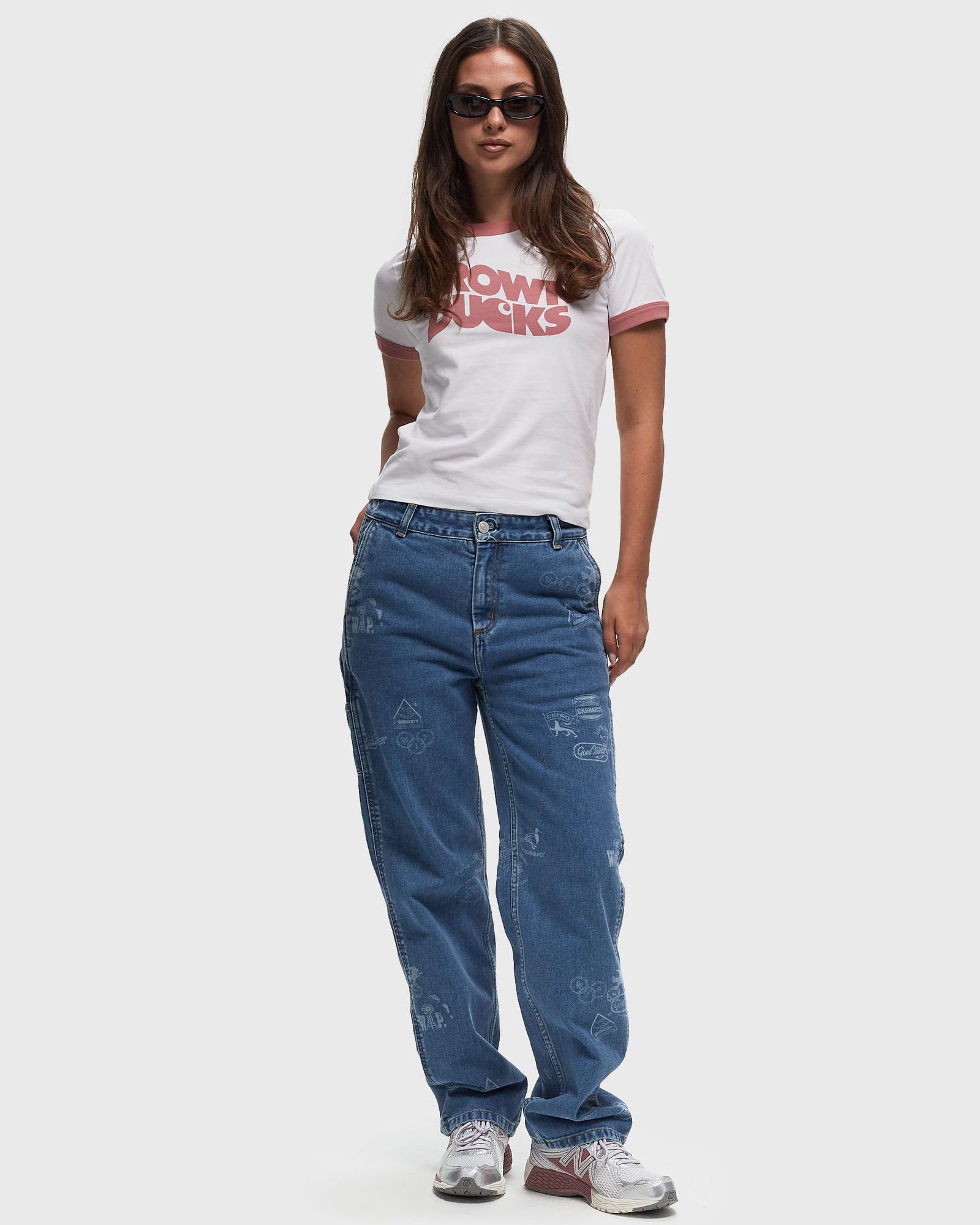 WMNS S/S Brown Ducks Ringer Tee